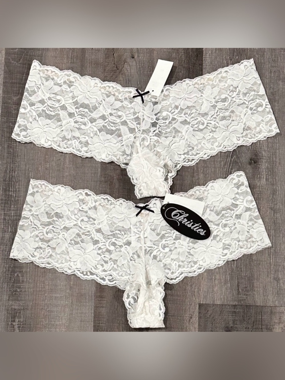 New 2-Pair Bundle Christies Women’s Size 8 White Lace Panties